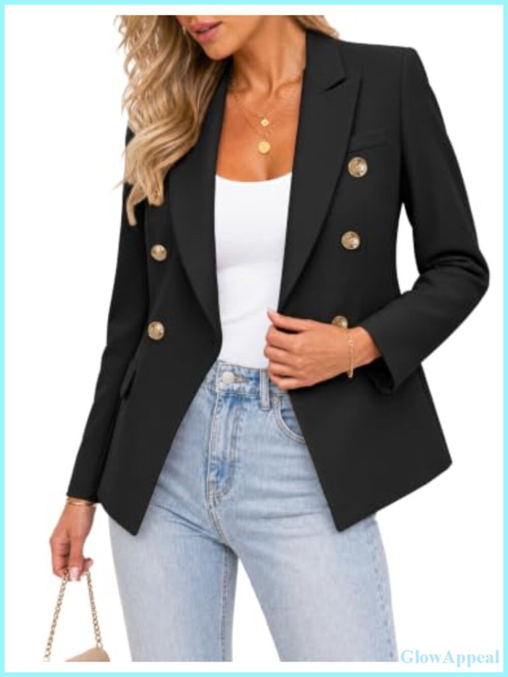 Women's Business Casual Blazer Lightweight Slim Fit Open Front Long Sleeve